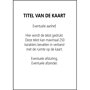 Voorbeeld achterkant kaartje met persoonlijke tekst